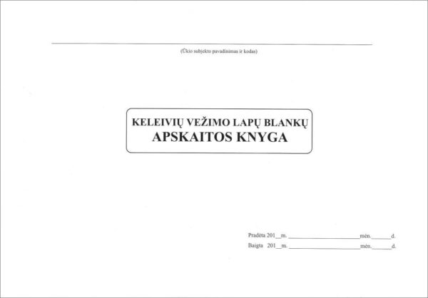 Keleivių vežimo lapų apskaitos žurnalas