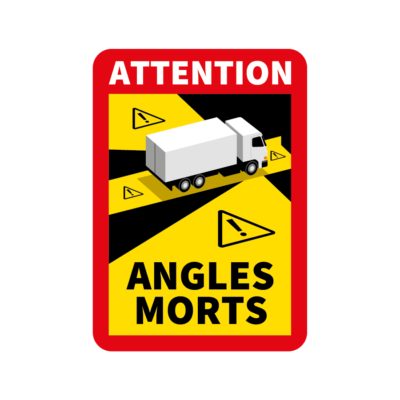 Lipdukų komplektas „Angles morts", žymintis transporto priemonės akląsias zonas (5 vnt. + instrukcija)